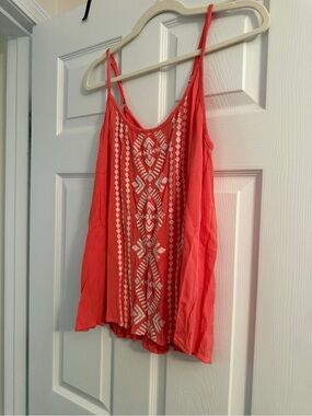 Torrid Embroidered Coral Sleeveless Tank Top